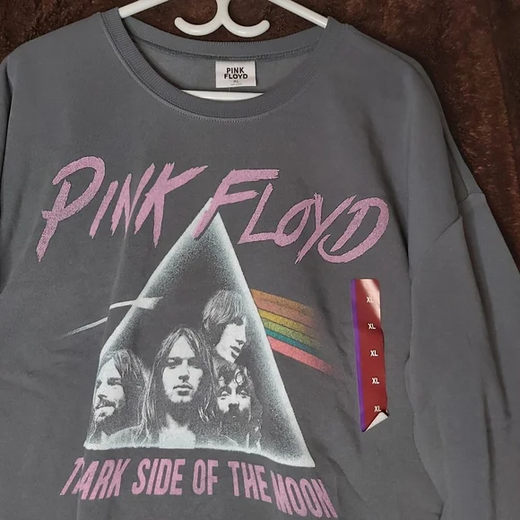 💢SOLD💢Women's Pink Floyd Cropped Top Sweatshirt- Gray - Picture 5 of 10